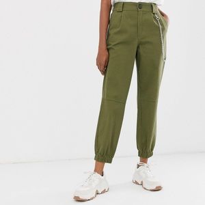 Stradivarius Khaki Green Trouser